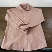 Eton Shirt Mens 40 15 3/4 Orange Long Sleeve Button Up Dress Plaid - £18.51 GBP