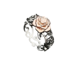 Copper Rose on Silvery Decor Ring - New - Size 8 - £11.76 GBP