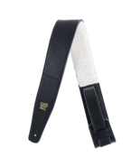 Ernie Ball 2.5&quot; Italian Leather Strap with Fur Padding,  Black - £39.31 GBP