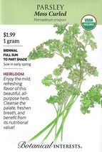 GUNEL Parsley Moss Curled Organic Heirloom Herb Seeds Botanical Interests  - £7.10 GBP