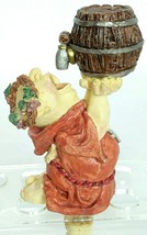 Vtg Monk Drinking From Barrel Keg Wine Grapes Man Cave Wine Stopper 5.5&quot; - £74.22 GBP