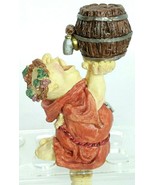 Vtg Monk Drinking From Barrel Keg Wine Grapes Man Cave Wine Stopper 5.5&quot; - £72.84 GBP