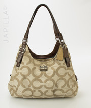 Cool Coach Maggie Optic Khaki canvas shoulder bag Purse! - £92.32 GBP