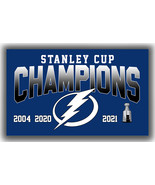 Tampa Bay Lightning Hockey Stanley Cup Champions Win Flag 90x150cm 3x5ft... - £11.76 GBP