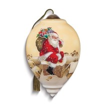Ne&#39;Qwa Art Down Through the Chimney Santa by Hazel Lincoln Glass Ornament - £61.02 GBP