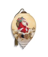 Ne&#39;Qwa Art Down Through the Chimney Santa by Hazel Lincoln Glass Ornament - $111.58 CAD