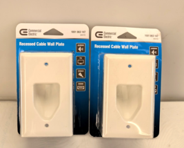 Lot of 2 Commercial Electric Recessed Cable Wall Plate 1-Gang Duplex Pla... - $17.72