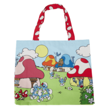 Loungefly The Smurfs Village Life Canvas Tote Bag - $647.08 MXN