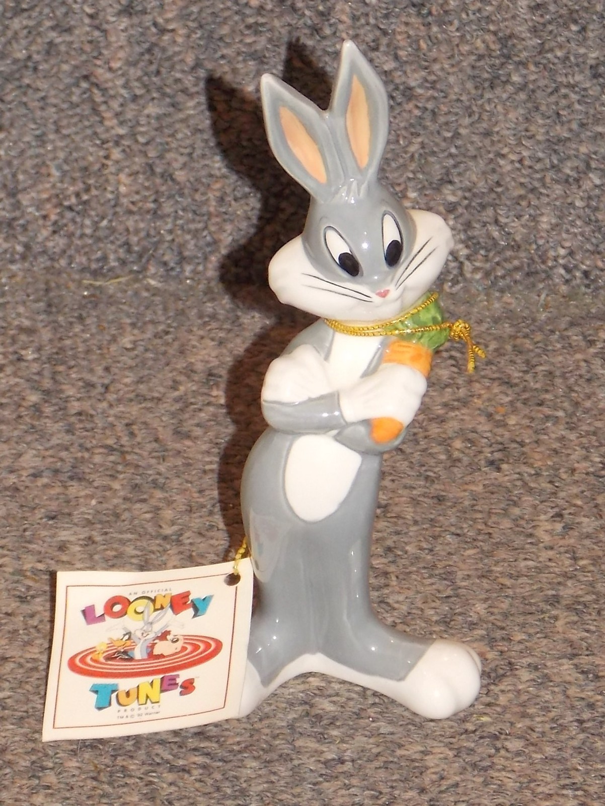 1992 Warner Bros Looney Tunes Bugs Bunny 6 inch Tall Ceramic Figurine - $29.99