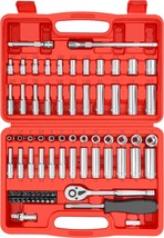 Yiyitools 74 Pcs 1/4&quot; Drive Socket Set,1/4-Inch, 5/32-Inch- 9/16-Inch, 4... - $38.97