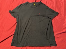 Polo Ralph Lauren Black V-Neck T-Shirt Men’s XL Red Pony Logo 100% Cotton - $12.00