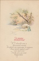 Vintage Postcard Christmas Trees and Snow 1932 Winter Scene - £6.21 GBP