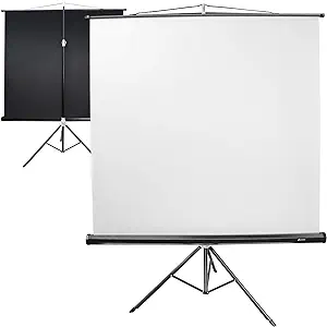 110&quot; Collapsible White Projector Screen With Stand Kit, 5Ft.(W) X 7Ft.(H... - $214.99