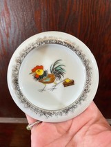 Colorful Rooster with Axe and Stump Trinket Dish Coaster Personal Ashtray - $11.63