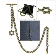 Albert Chain Bronze Pocket Watch Chain for Men Star Design Fob AC61N - £14.38 GBP