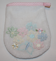 American Girl Bitty Baby Doll Wash Mitt Terrycloth Flowers Butterfly 4.5... - $7.80