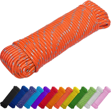 Rope – 90 Feet X 1/4 Inch (7Mm) – Orange Gray – Strong All-Purpose Utili... - £10.92 GBP