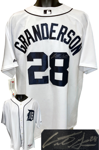 Curtis Granderson signed Detroit Tigers OFC MLB Majestic Authentic Jersey #28 CO - £156.12 GBP