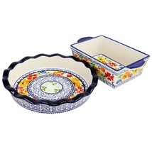 Gibson Luxembourg 10.5 inch Pie Dish and 10 inch Bakeware set in stoneware - $77.49