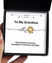 This Grandma Loves Her Grandkids to The Moon and Back Grandma Sunflower Bracelet - £38.27 GBP