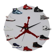 30 cm 3D Basketball Shoe Wall Clocks Creative Sneakers Clock Flight Wall... - £30.22 GBP