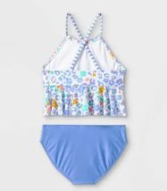 Cat & Jack Youth Girls' Peplum Wildflower Midkini Swim Set Size XS 4/5 image 2