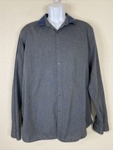 Asos Men Size XL Grayish Blue Solid Button Up Shirt Long Sleeve Sz Tg Missing - £8.50 GBP