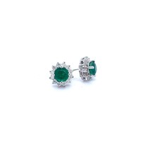 Natural Emerald Diamond Earrings 14k White Gold 3.83 TCW Certified $5,490 211179 - £1,416.27 GBP