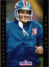 1992 Pro Line Collection Quarterback Gold John Elway HOF NFL Football Card - £1.23 GBP
