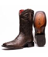 MISSOURI Genuine Snake Skin Cowboy Boot from the Western Collection Brown - $475.00