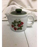 VINTAGE MCCOY STONEWARE TEA Coffee POT STRAWBERRY DESIGN #1418 - $40.11 CAD