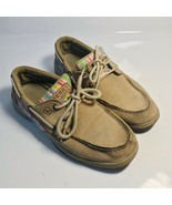 SPERRY Girls Size 5.5 Topsider Intrepid Boat Shoes Tan Leather Rainbow S... - £7.85 GBP