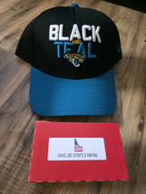 Jacksonville Jaguars Hat Fitted New Era 39THIRTY BLACK AND TEAL Size M/L  - $369.52 MXN