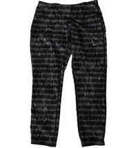 NIKE Womens Leggings EPIC Run Capris Crop Pant Black Gray Striped Sz Small - $12.47