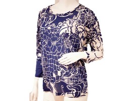 Emilio Pucci Blue White Floral Print Shirt Top Cotton Silk Made In Italy $400+ - £258.50 GBP