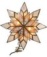 Kurt Adler 8.5-Inch Capiz Star Tree Topper with 10 Clear Lights and 1 Sp... - $65.64