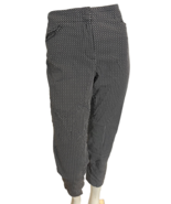 J.Jill Black and White Print Stretch Ankle Pants Flat Front Size 12 - $26.05 CAD
