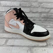 Nike Air Jordan 1 Mid Arctic Orange Crimson Tint 554725133 SZ 7Y LEFT SH... - $23.09