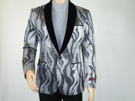 Manzini Insomnia blazer Stage Performer Formal Jacket Shiny Floral MZS25... - £59.25 GBP