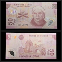 Mexico 50 Pesos 2005-Sep-07 P# 123b Series &quot;B&quot; Polymer Banknote Ciculated - $40.76