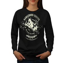 Wellcoda Dangerous Curves Biker Womens Sweatshirt, Garage Casual Pullove... - £23.10 GBP+