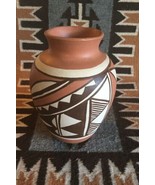 DORA Isleta N.M. Pueblo Geometric Native American CLAY POTTERY Vessel 6”... - $58.69 CAD