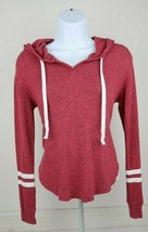 Hollister Red Striped Adjustable Drawstring Pullover Hoodie Sport Sweate... - £15.71 GBP