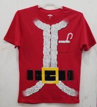 Holiday Time Men&#39;s &#39;Gold Buckle Santa&#39; Short Sleeve T-Shirt Red Size L/G... - £12.45 GBP