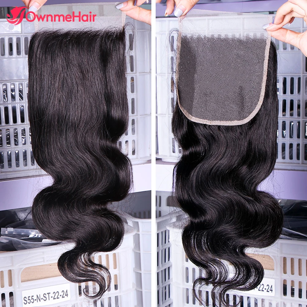 4x4 Transparent Lace Closure Only Human Hair Body Wave Lace Closure Brazilian - £21.74 GBP+