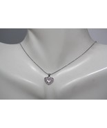 Fine 14K White Gold Diamond Open Heart Pendant with Adjustable Micro Bea... - $363.98 CAD
