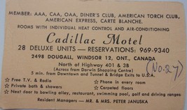 Vintage Cadillac Motel Business Card Cadilac Michigan - $1.99