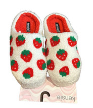 Kensie Womens Faux Sherpa Memory Foam Slippers Strawberry New Sz 10/11 - £20.07 GBP