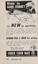1954 Print Ad Creek Chub Spin-Tail &amp; Spoon-Tail Fishing Lures Garrett,Indiana - £8.01 GBP