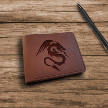 Gifts for Men Personalized Customized Personalised Leather Engraved Mens Wallet - $45.00